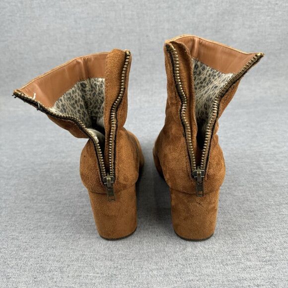 Billabong Ankle Boots Women's 8.5 Tan Faux Suede Embroidered Coastal Cowgirl - Picture 8 of 16